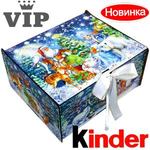 Сладкий подарок на Новый Год в картонной упаковке весом 1200 грамм по цене 2223 руб в Дигоре