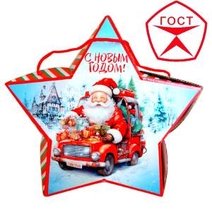 Детский подарок на Новый Год в жестяной упаковке весом 950 грамм по цене 1182 руб в Дигоре
